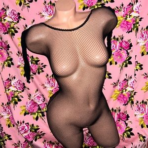 Black bodysuit stockings fishnet steampunk goth corset Pinup romper sexy doll I3